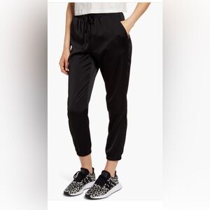 Socialite Black Stretch Satin Joggers